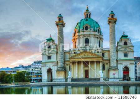 Karlskirche in Vienna, Austria in the morning 11686746