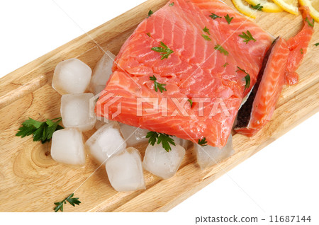 Fresh salmon steak 11687144