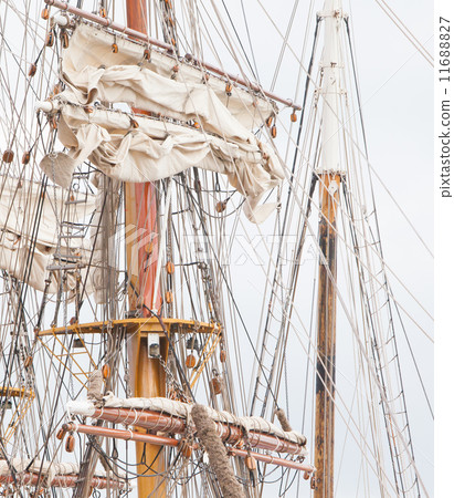 Old sail and old ship masts 11688827