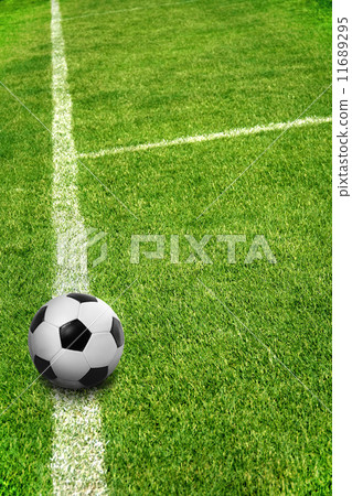 a ball on football field a ball on football field 11689295