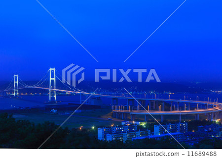 Night view of Muroran Swan Bridge 11689488