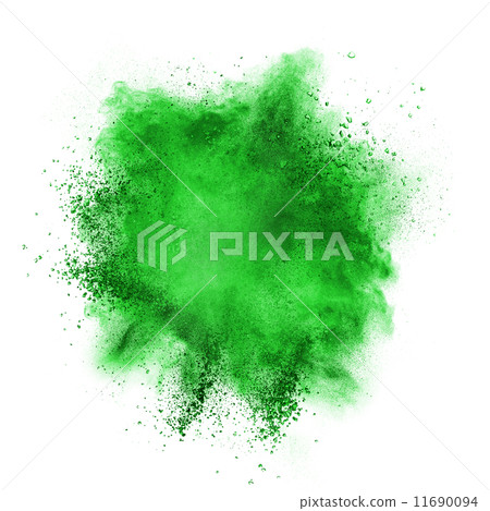 Green powder explosion isolated on white Green powder explosion isolated on white 11690094