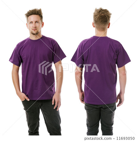 Man posing with blank purple shirt 11693050