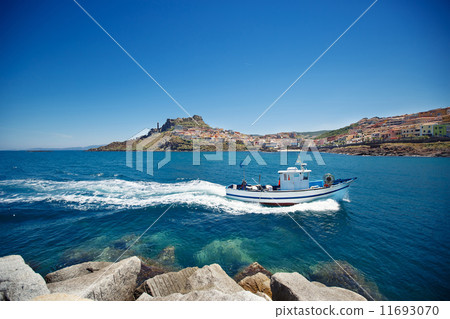 Fishing boat near town Castelsardo, Sardinia Fishing boat near town Castelsardo, Sardinia 11693070
