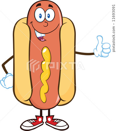 Smiling Hot Dog Cartoon Mascot Character Stock Illustration 11693091 Pixta