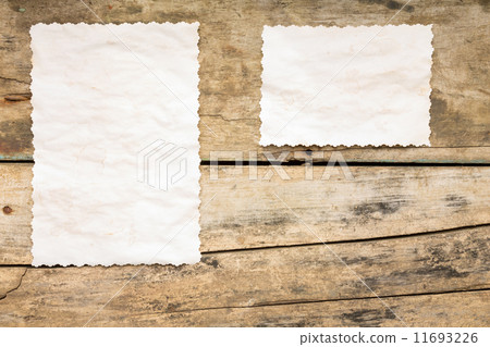 Recipe background. Blank paper sheet on wooden table. 11693226