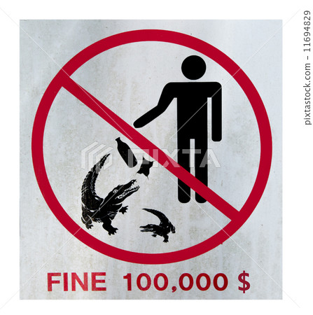 Crocodile no feeding sign Crocodile no feeding sign 11694829