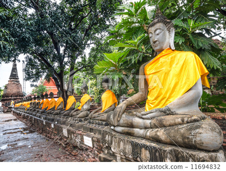 Old  Buddha status in temple at ayutaya province,Thailand 11694832