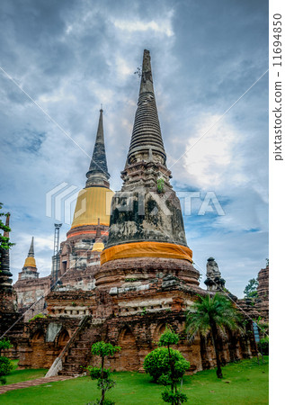 Old  pagoda in temple at ayutaya province,Thailand 11694850