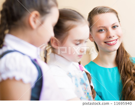 children draw with the teacher children draw with the teacher 11695940