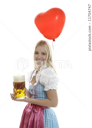 Woman in Dirndl with Balloon 11704747