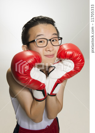 Portrait of Asian Boxer 11705333
