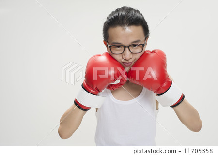 Portrait of Asian Boxer 11705358