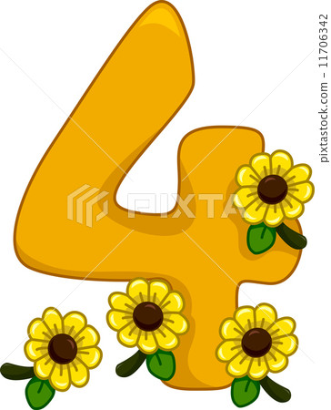  Number 4 - Stock Illustration [11706342] - PIXTA