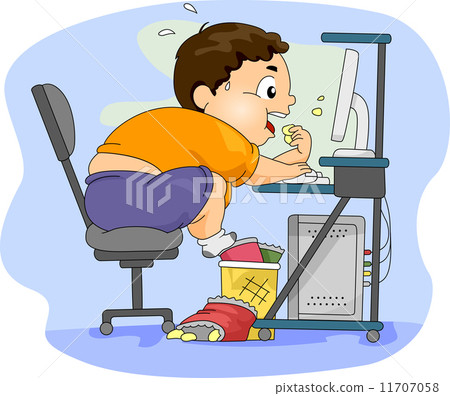 Overweight Boy Eating Overweight Boy Eating 11707058