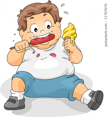 Overweight Boy Eating 11707079