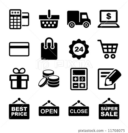 Shopping icons set 11708075