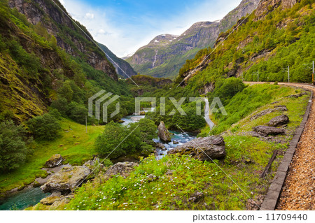 Railroad in Flam - Norway Railroad in Flam - Norway 11709440