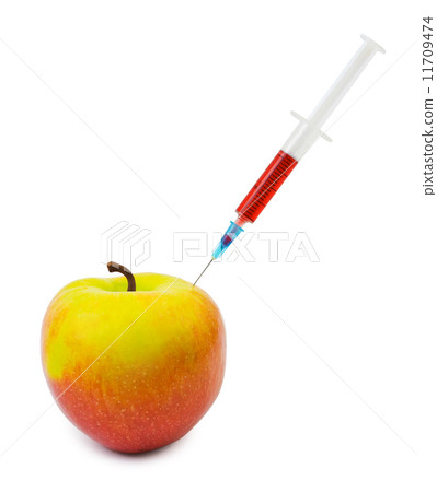 Apple and syringe 11709474