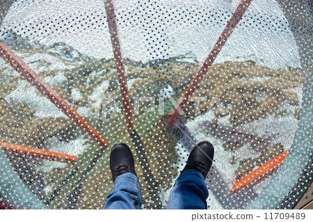 Glass floor - viewpoint at mountains 11709489