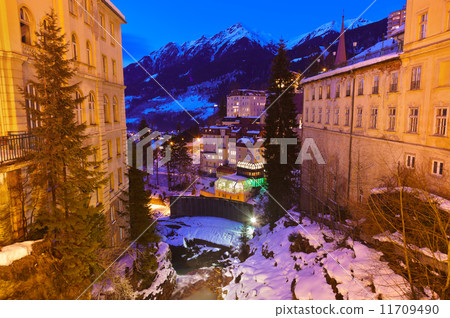 Waterfall in Mountains ski resort Bad Gastein Austria Waterfall in Mountains ski resort Bad Gastein Austria 11709490