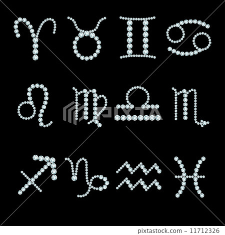 Set of diamond Zodiac signs. - Stock Illustration [11712326] - PIXTA