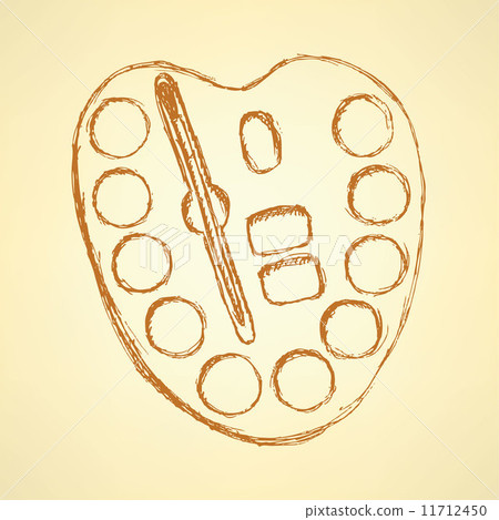 Sketch watercolors paints with brush 11712450