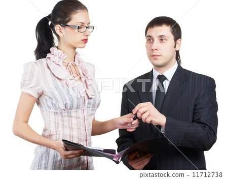 secretary and boss in office. secretary and boss in office. 11712738