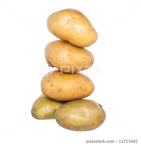Isolated stack of potatoes on white 11715692