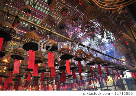 Incense spirals at Man Mo Temple, Hong Kong 11715896