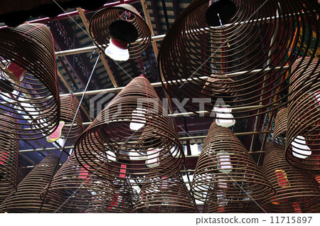Incense spirals at Man Mo Temple, Hong Kong 11715897