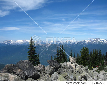 Distant view of Rocky Mountains, Canada 11716222