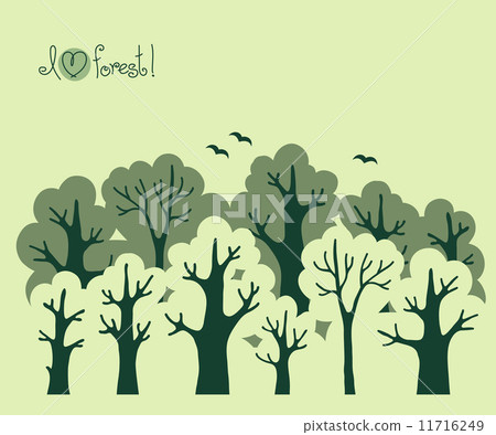 Abstract banner of green deciduous forest. Abstract banner of green deciduous forest. 11716249