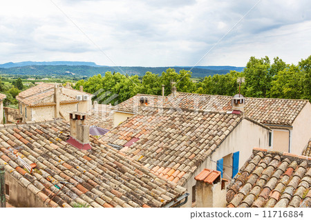 View on Provence village roof and landscape. 11716884
