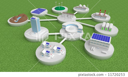 Smart City · Smart Grid Image - Stock Illustration [11720253] - PIXTA