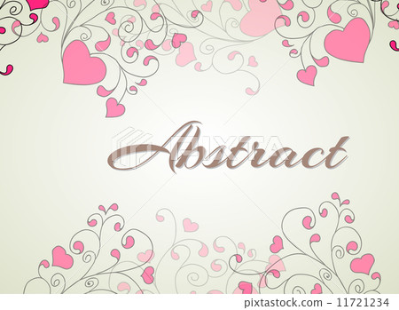 Hearts and swirls on a light background Hearts and swirls on a light background 11721234