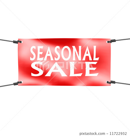 Banner seasonal sale with four ropes on the corner 11722932