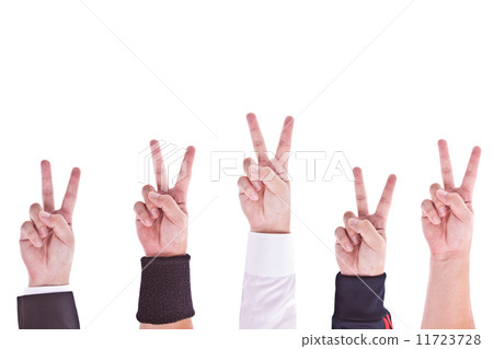 Hands with victory sign Hands with victory sign 11723728