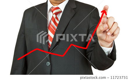 businessman drawing a line isolated on white background businessman drawing a line isolated on white background 11723731