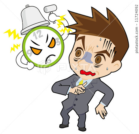 Clock and pale businessman Clock and pale businessman 11724092