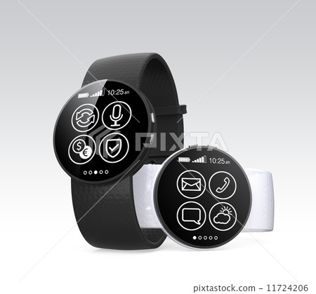 Chic smart watch with black belt - Stock Illustration [11724206] - PIXTA