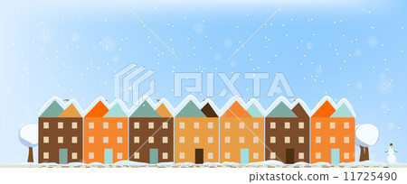 city in winter vector 11725490