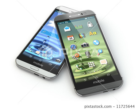 Two mobile phones on white isolated background. 11725644