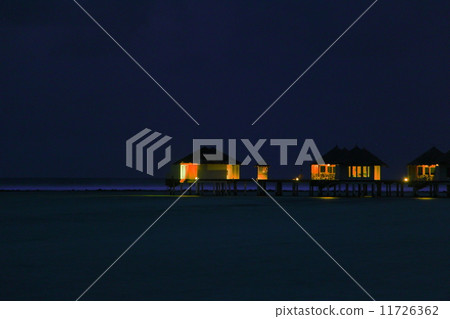 Night view of water cottage Night view of water cottage 11726362