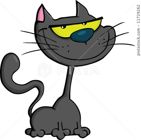 Black Cat Cartoon Illustration 11729262