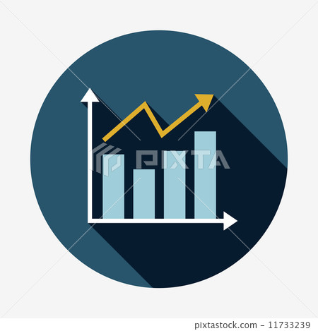 chart flat icon with long shadow - Stock Illustration [11733239] - PIXTA