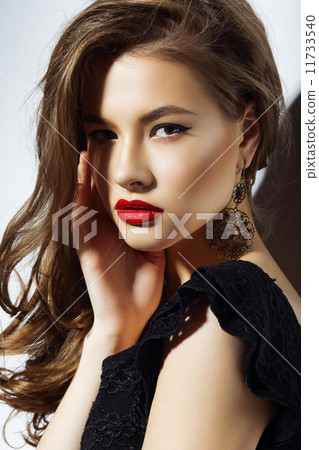 Charisma. Gorgeous Aristocratic Woman with Red Lips Charisma. Gorgeous Aristocratic Woman with Red Lips 11733540