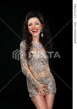 Coquette. Funny Woman Joking and Licking Her Lips. Amusing Smile 11733562