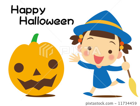 Pumpkin and a girl 11734459