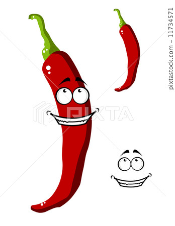 Cartoon red chili pepper vegetable Cartoon red chili pepper vegetable 11734571